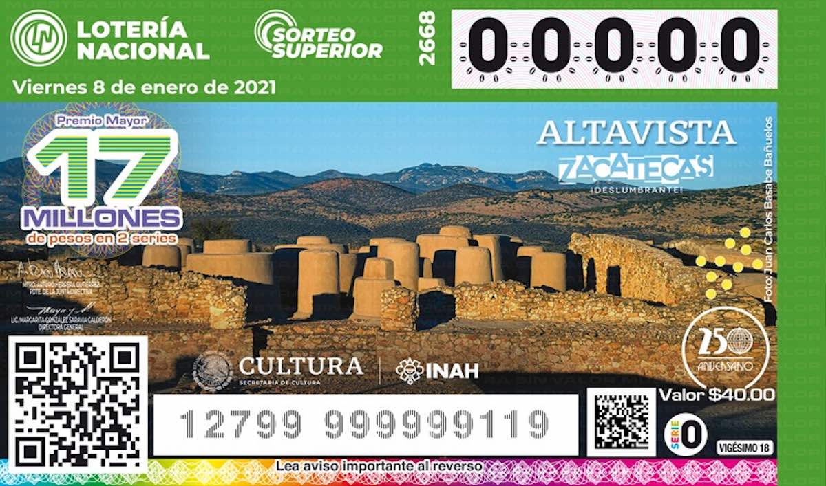 billete de la lotería nacional en homenaje a altavista