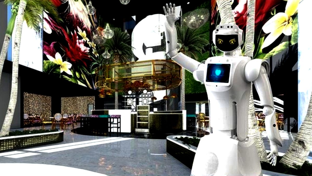 hotel sky ofrece el servicio de robots