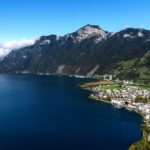 Aldea prehistórica en lago Lucerna en Suiza