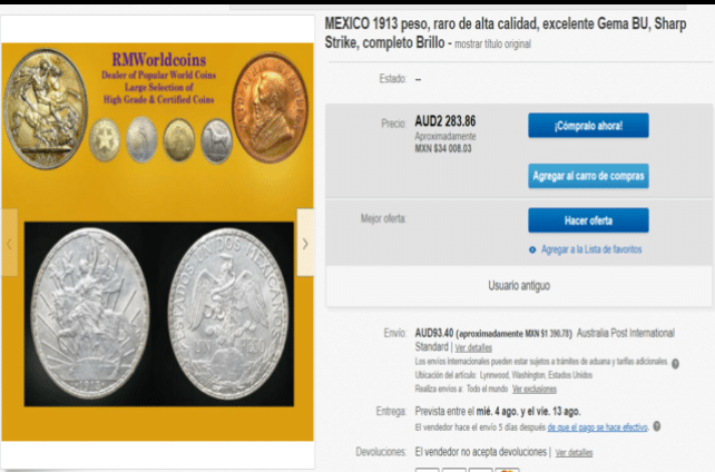 peso del caballito, la moneda de plata que se vende en 34 mil pesos - 1