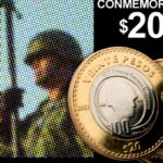 tres monedas conmemorativas de 20 pesos