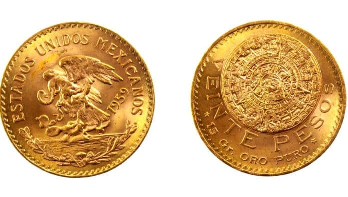Moneda azteca de 20 pesos