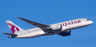 Avión de la aerolínea Qatar Airways