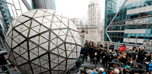 la bola que cae en Times Square