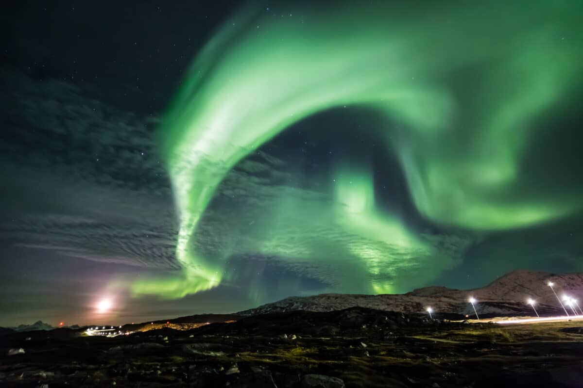 Auroras boreales en Groenlandia