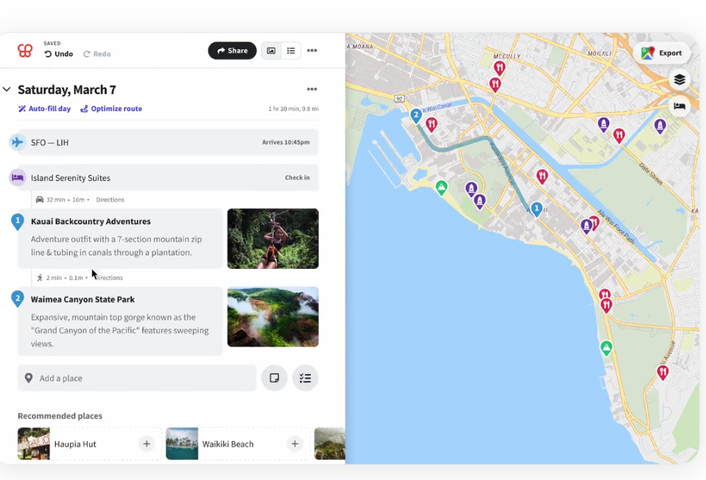 Wanderlog (Itinerarios colaborativos y eco‑tips)