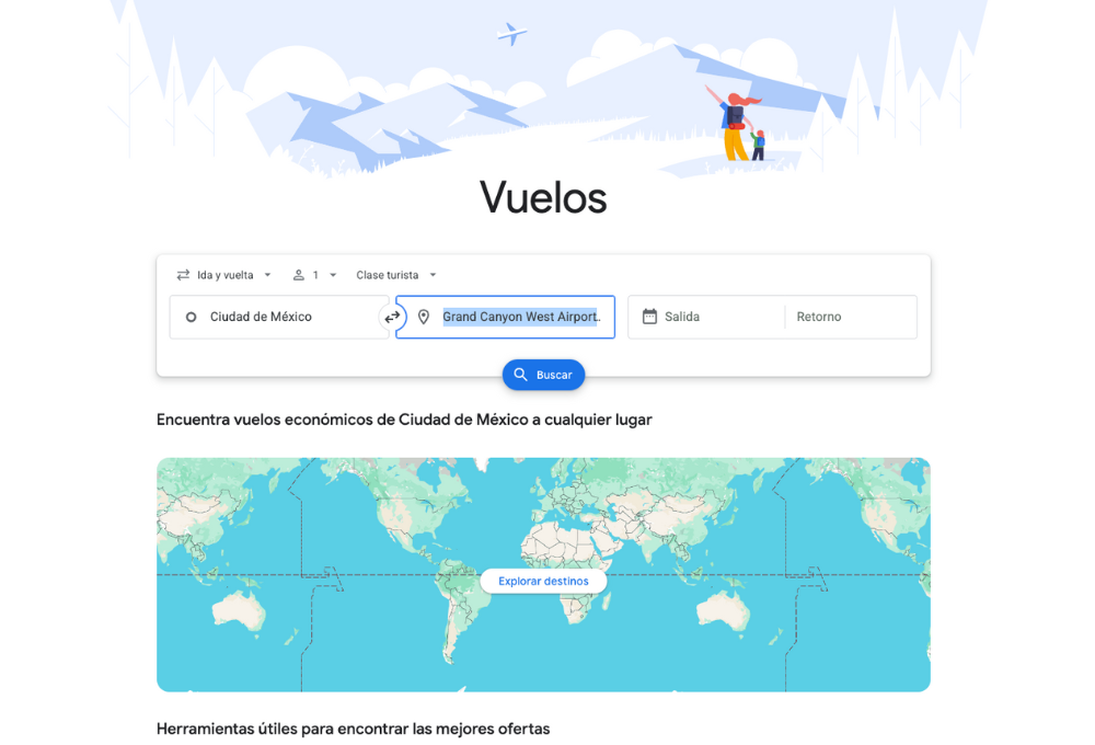 Google Flights localiza vuelos económicos