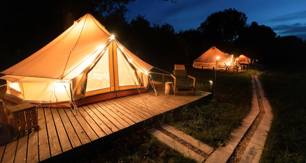 Glamping de noche