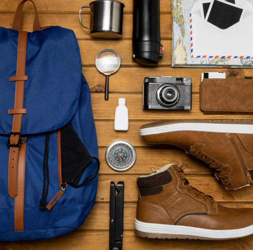 Organizar los objetos que van en la mochila de viaje