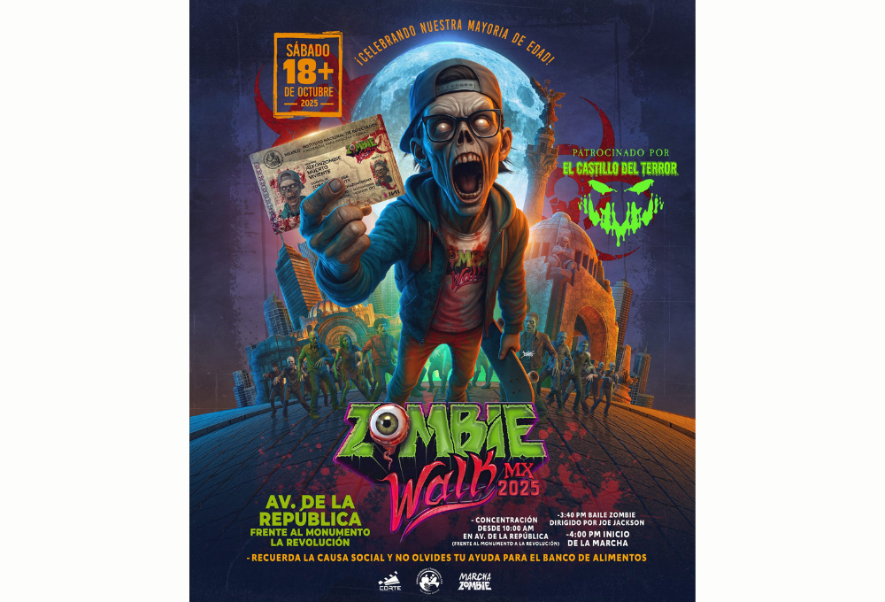 Póster oficial de la Marcha Zombie CDMX 2025