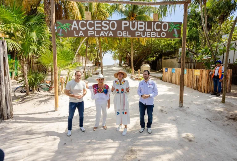 Josefina Rodríguez y Mara Lezama encabezan apertura de accesos públicos a playas en el Parque del Jaguar en Tulum