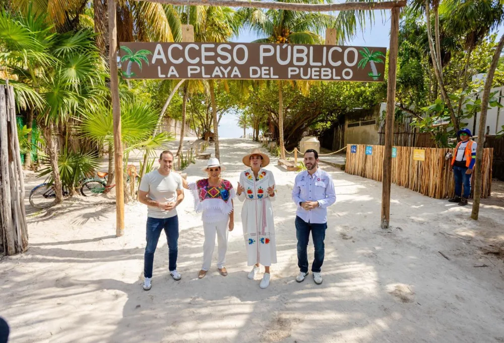 Josefina Rodríguez y Mara Lezama encabezan apertura de accesos públicos a playas en el Parque del Jaguar en Tulum