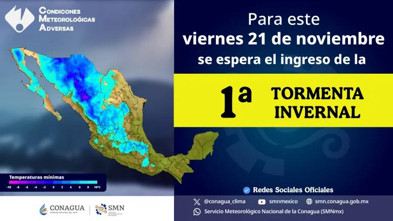 La primera tormenta invernal de 2025 llegó a México y traerá una caída notable de temperaturas, heladas, nevadas y vientos intensos. Aquí te contamos los detalles.