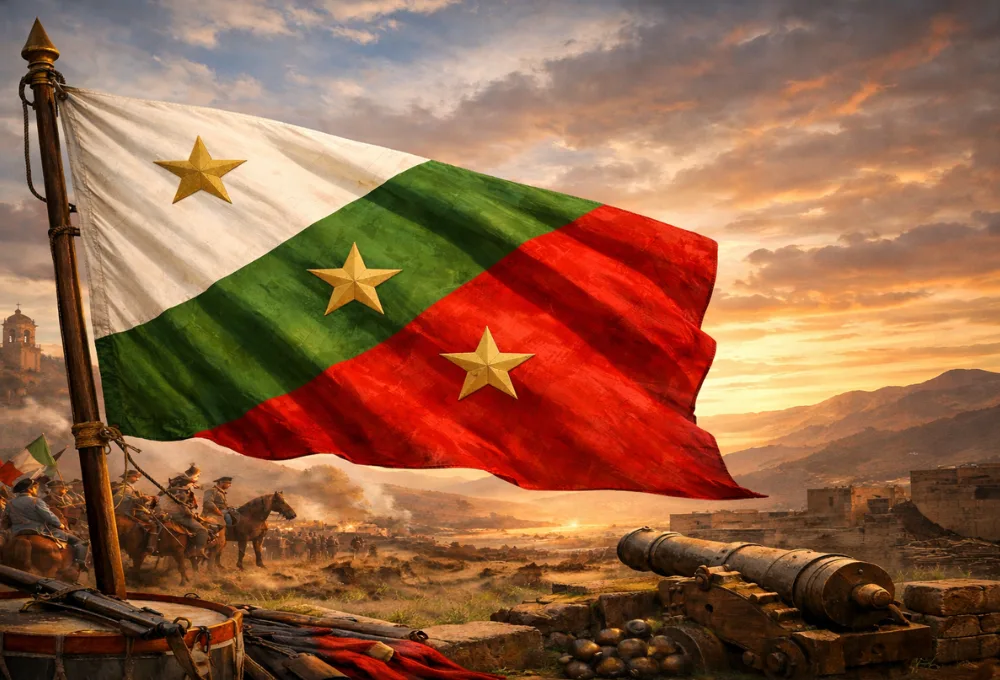 Bandera de México. Bandera del Ejército Trigarante (1821)