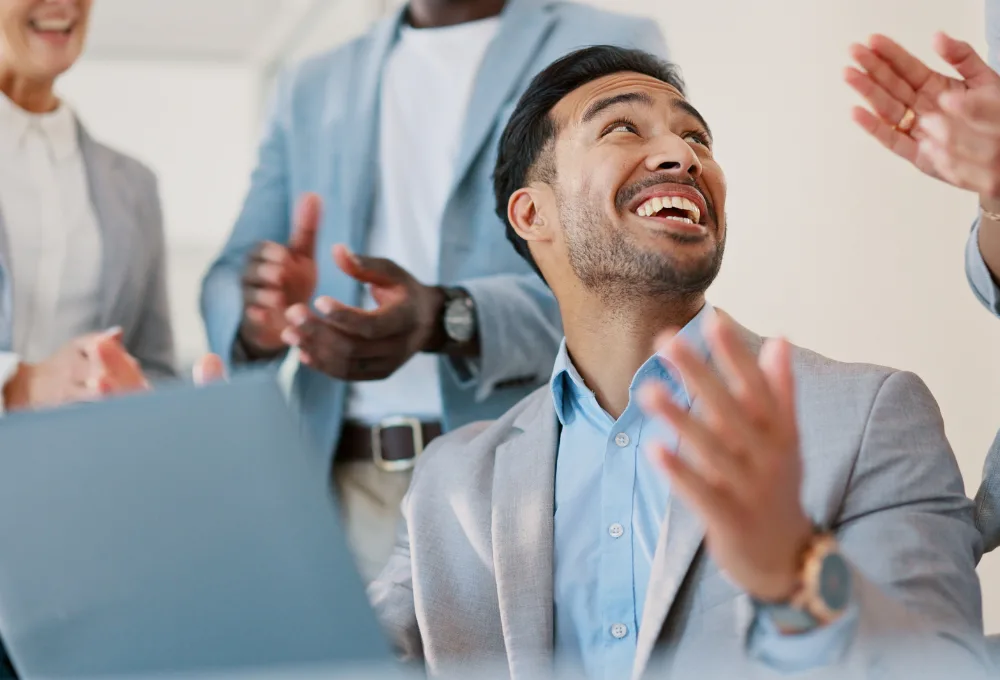 Trabajadores felices