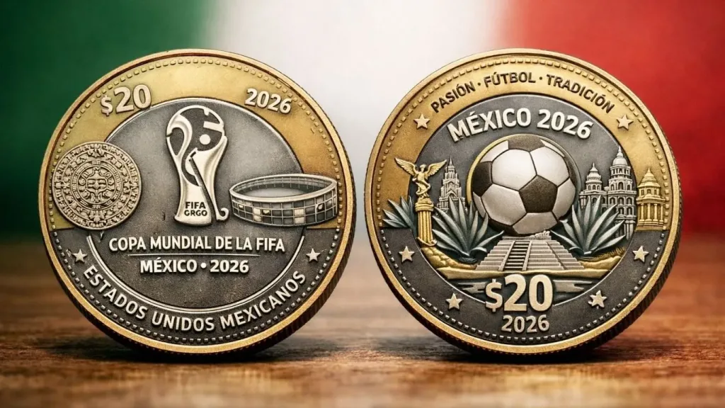 ¡Colección histórica! Descubre cómo serían las nuevas monedas conmemorativas del Mundial 2026 aprobadas en México. Detalles de la pieza de 20 pesos, oro y plata.