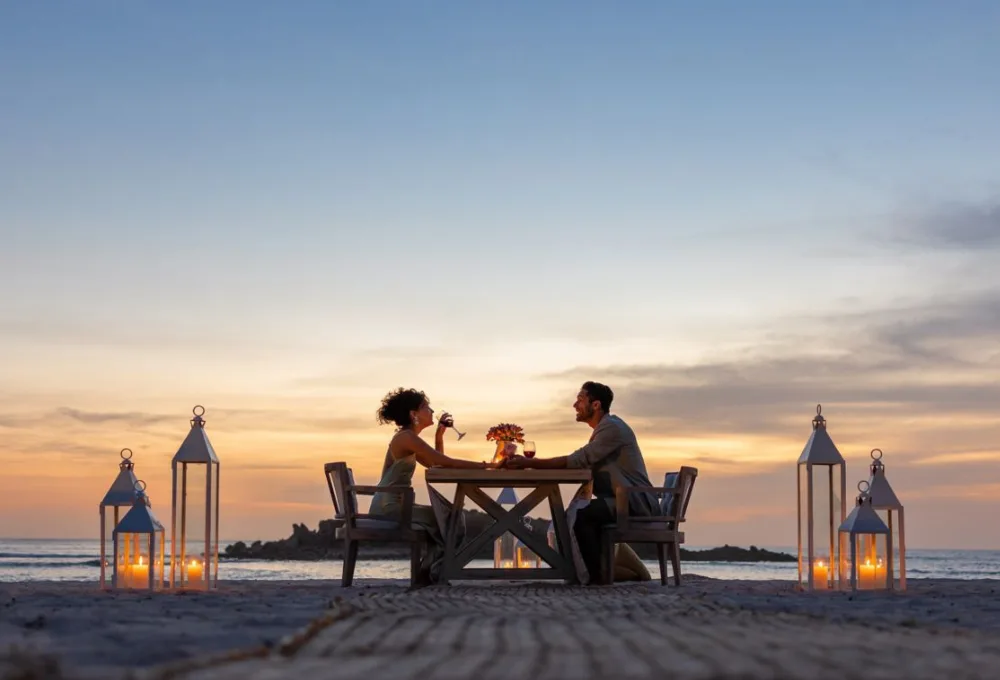 Pareja. Atardecer Riviera Nayarit, en St. Regis Punta Mita.