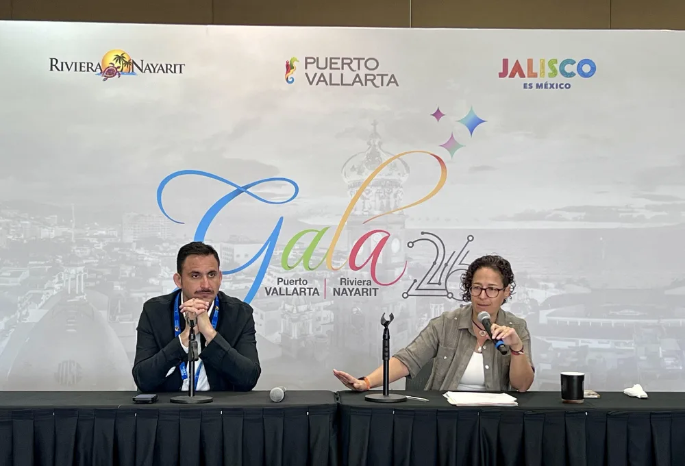 Michelle Fridman Hirsch, secretaria de Turismo de Jalisco; y, Juan Enrique Suárez, secretario de Turismo de Nayarit