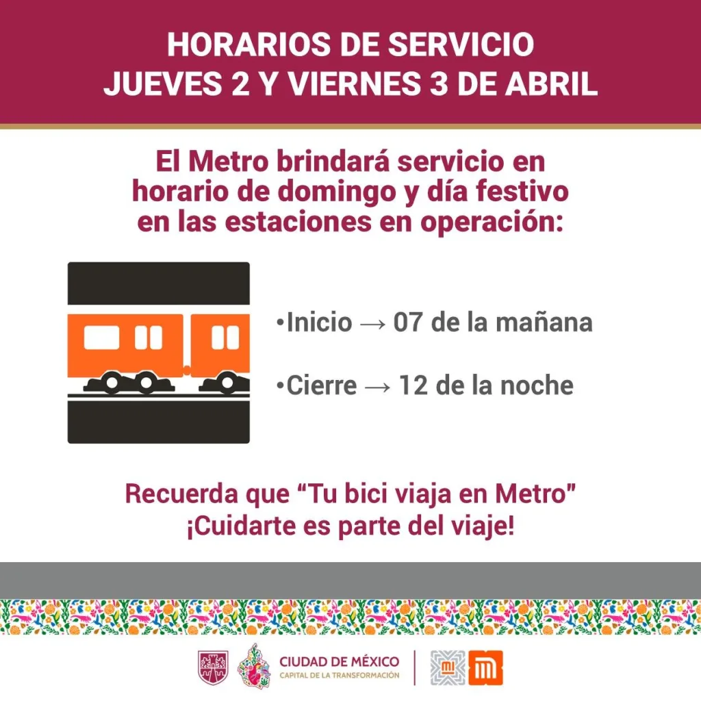 El Metro de CDMX cambia su horario por Semana Santa. Conoce a qué hora abre y cierra. Planifica tus traslados sin contratiempos.