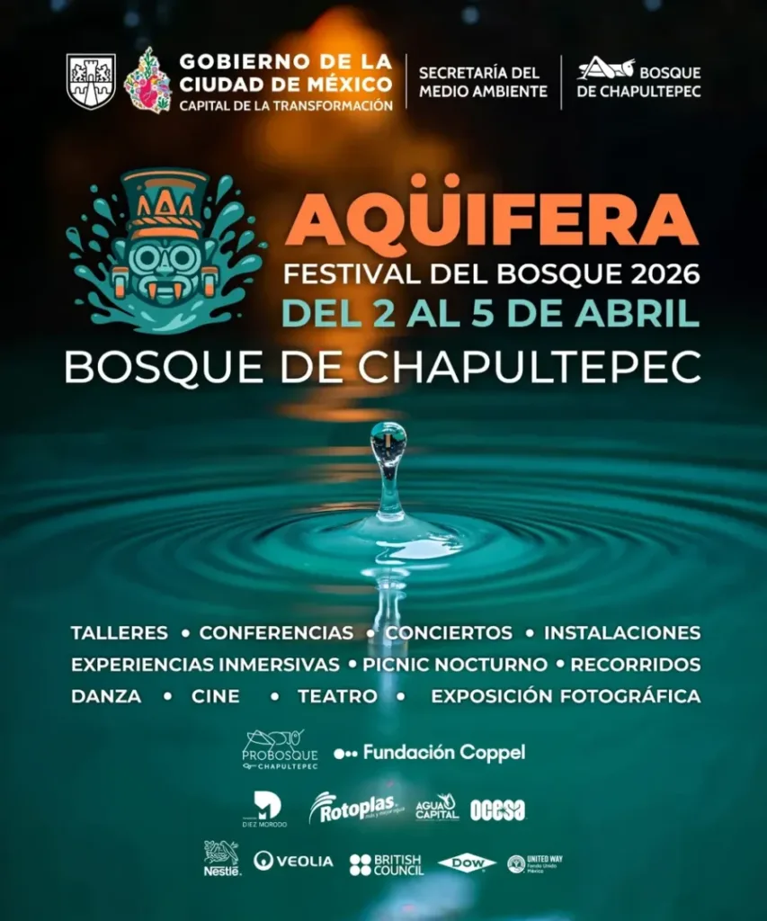 Descubre Aqüifera, el Festival del Bosque de Chapultepec 2026, una experiencia gratuita sobre el agua, disponible por tiempo limitado. ¡Apúrate porque sólo está este fin de semana!